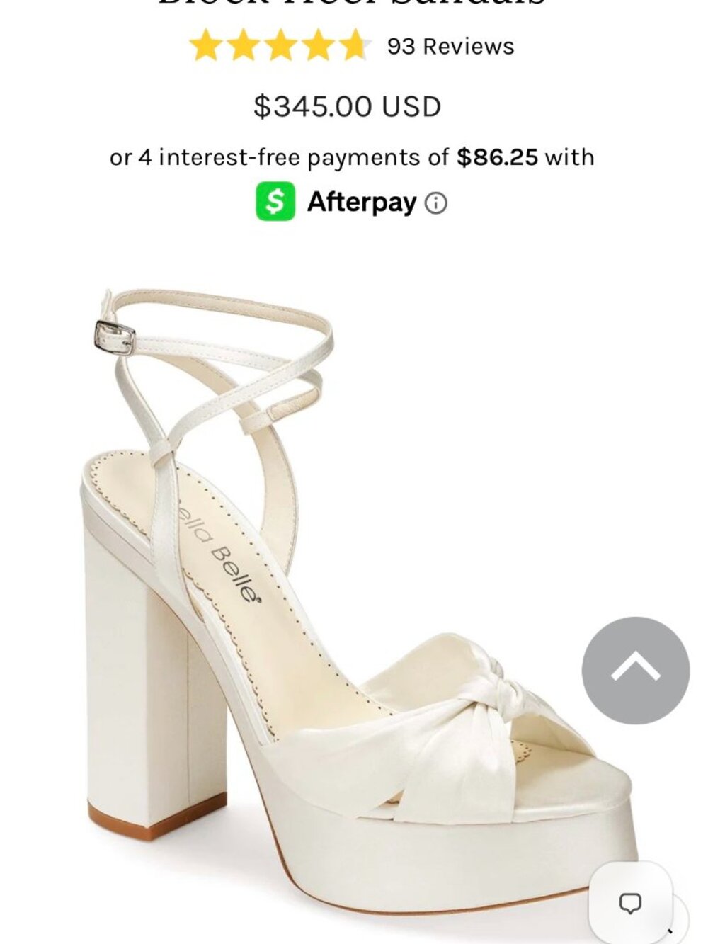 Bella Belle Serafina 5 Inch Open Toe Platform Block Heel Sandals